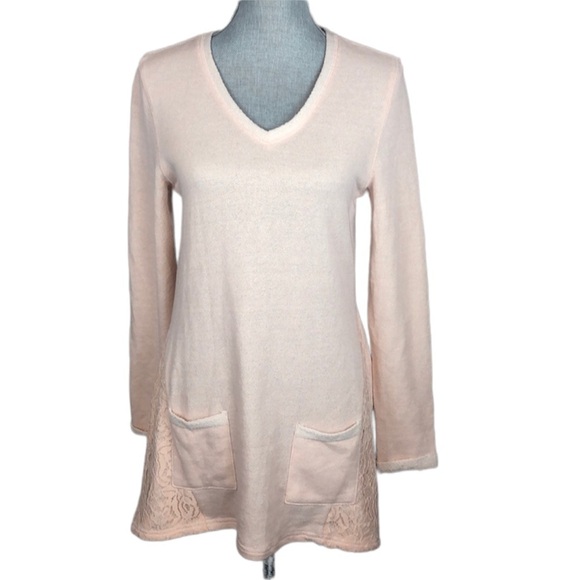 French Laundry Peach Tunic Sweater with Pockets Medium - Picture 1 of 8